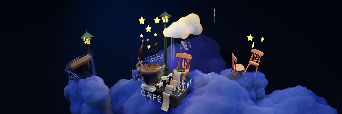 3D ILLUSTRATION  blender egypt cairo Coffee 3d art illustrations visual animation 