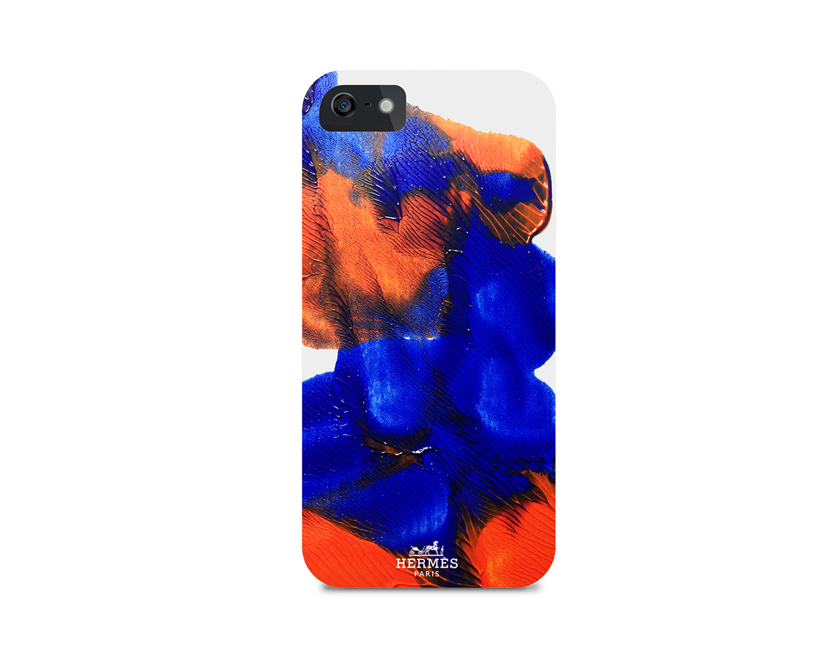 typographical universe Existing Brand DNA journey hermes orange blue abstract painting visual identity fashion branding Travel Travel kit box kit voyage