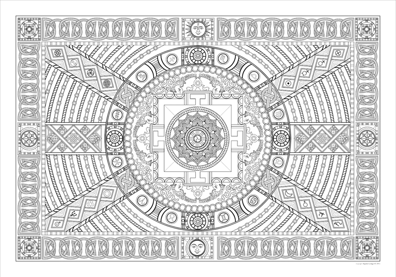 illustration concept  spiritual design coloring book Mandala