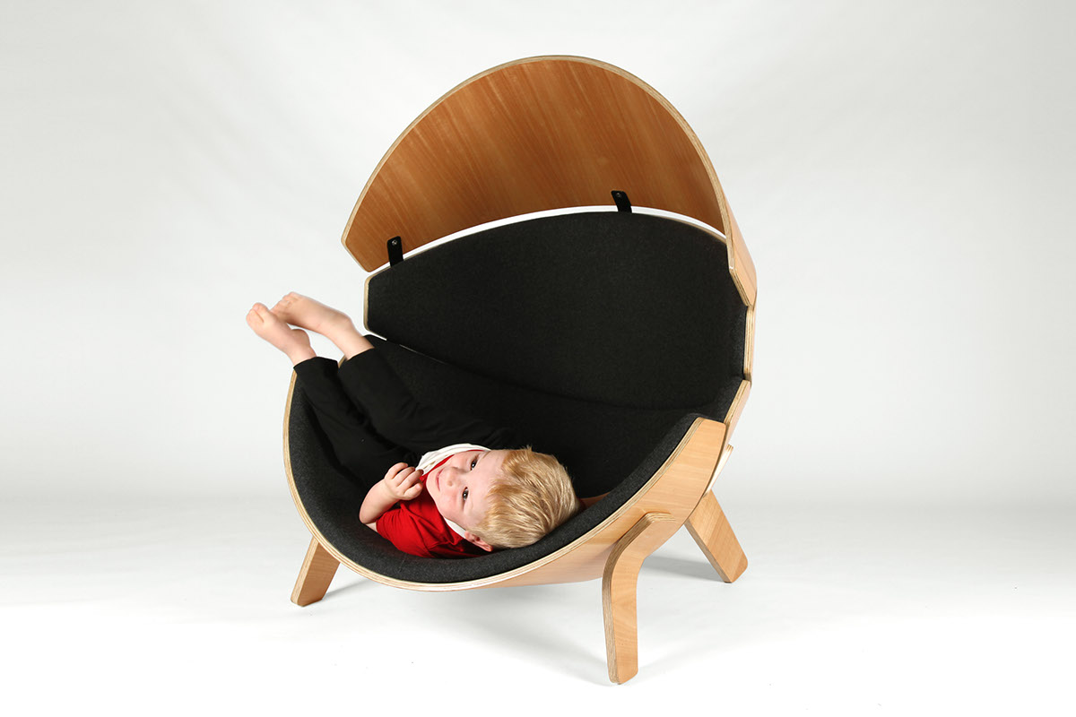 Hideaway children chair furniture childcare kids think SHIFT Thinkandshift newzealand Ply tawa enclosure comfort Wrap