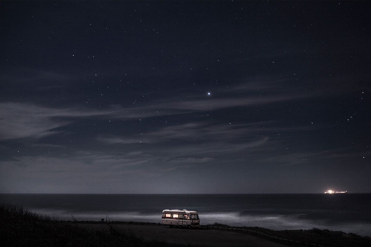 Ocean wave Nightscape Oceanscapes Van motorhome wild life camping atlantic Portugal water hymer mercedes seascape Life Style