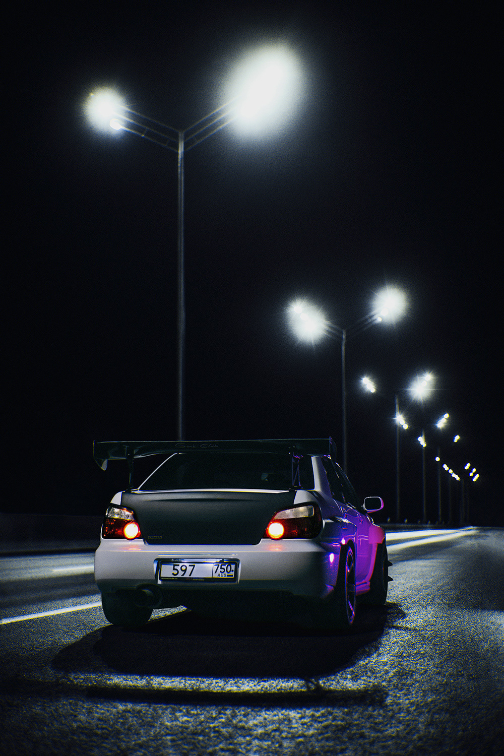 Subaru Auto car Photography  neon Night City carphoto hakueizm automotive   Impreza