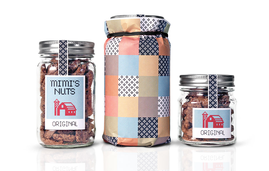 stitch icons pattern Food  nuts pecans labels jars type