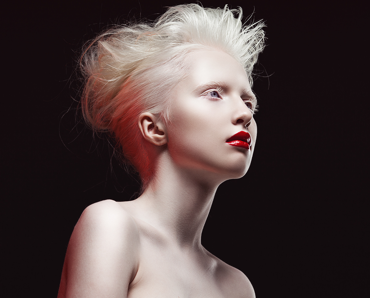 albino model portrait beauty Make Up White.