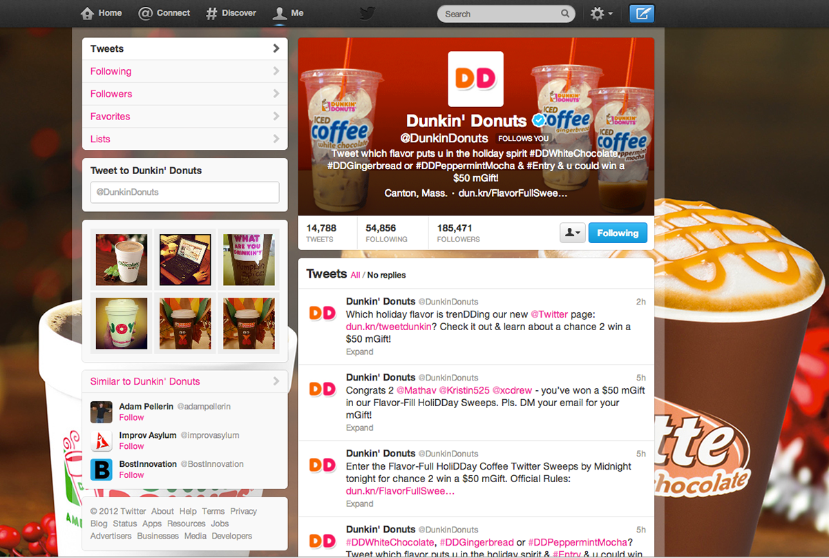 dunkin' donuts social media CRM