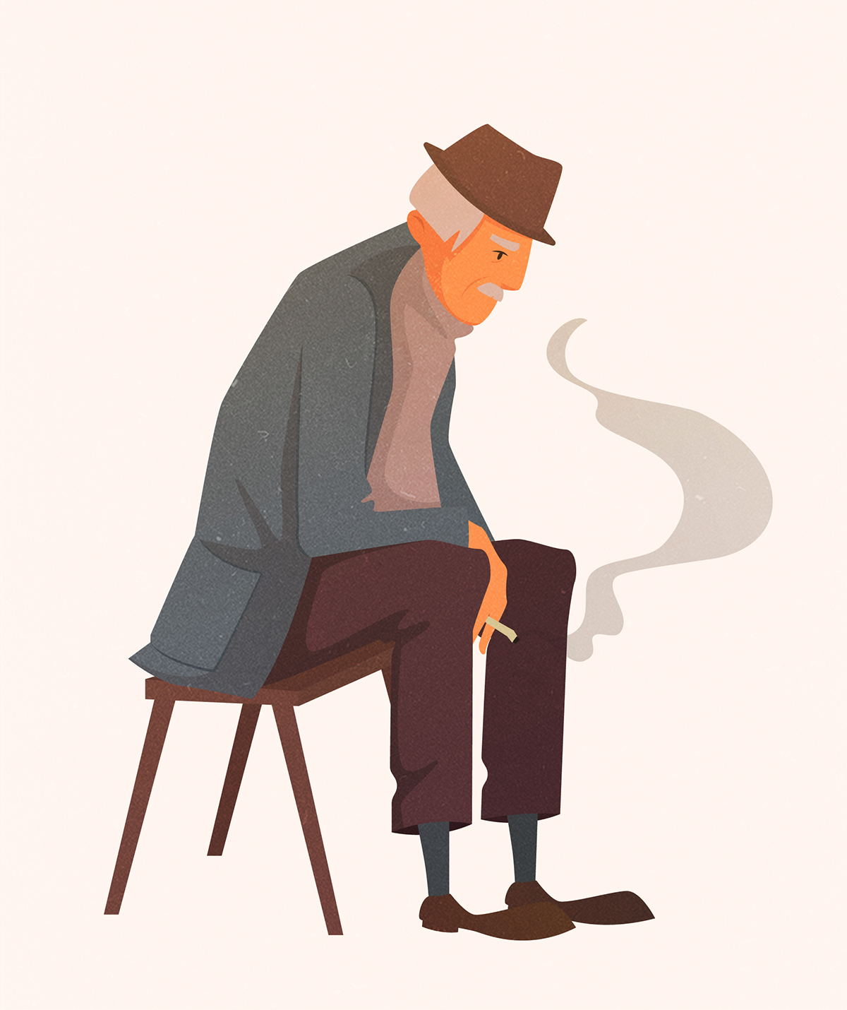 Character Urban Hipster vector Style smoke old book student cartoon