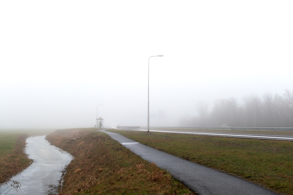 Landscape fog winter emptyness leegte Friesland Holland