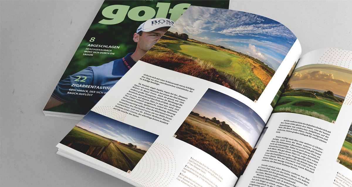 coverdesign editorial editorialdesign golf layoutdesign magazine Magazine design Magazinlayout printdesign sportmagazine