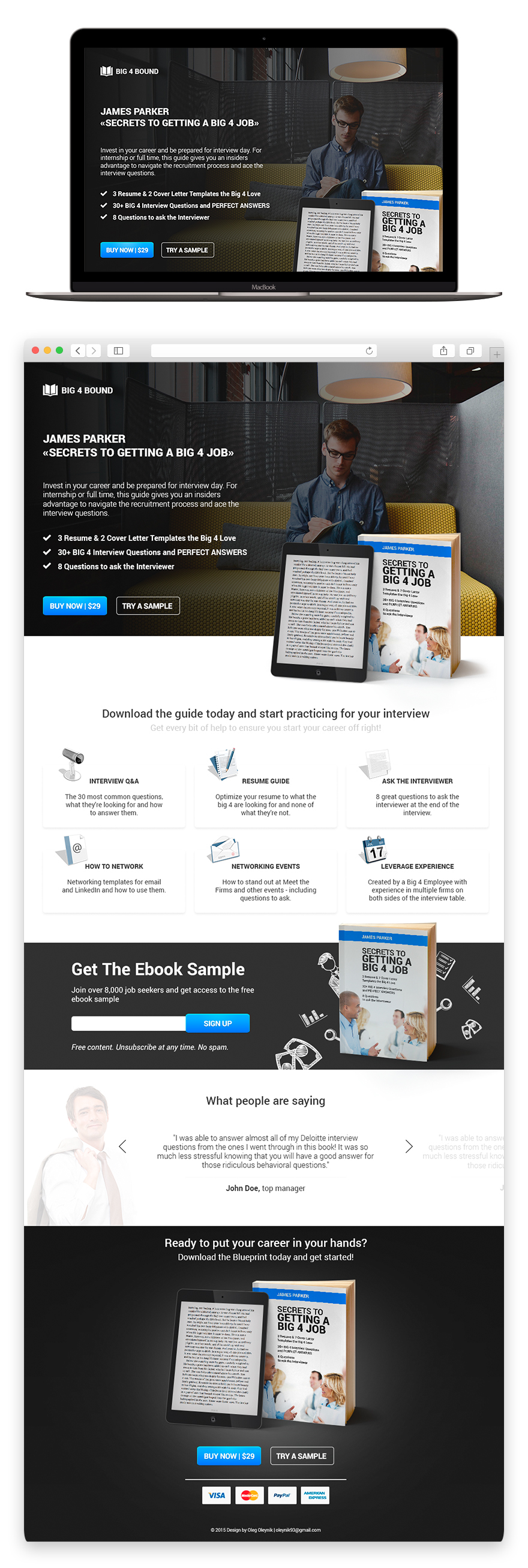 landing Website design ebook Ecommerce sale