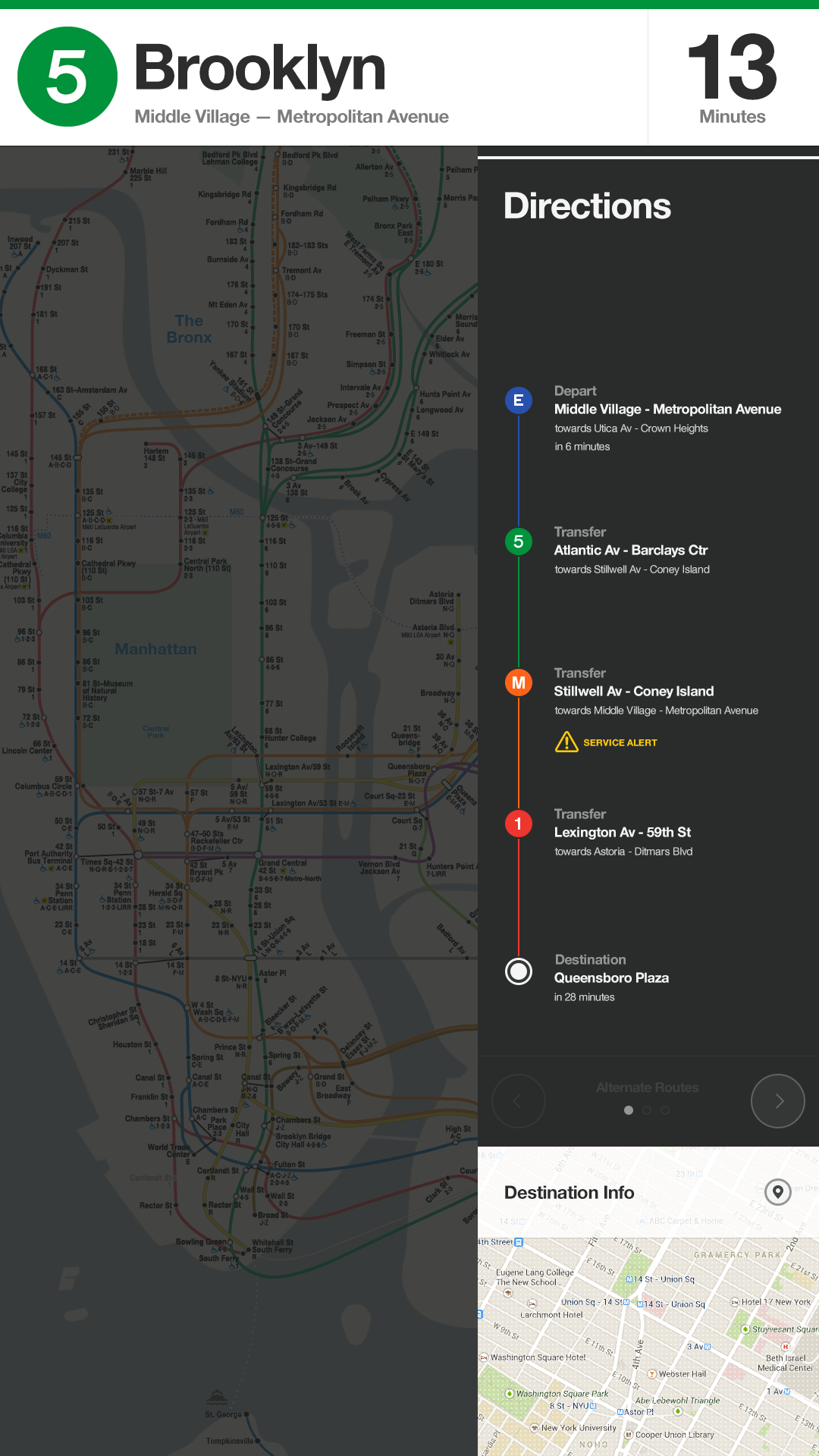 MTA subway wayfinding Signage Kiosk touchscreen nyc New York map wayshowing information graphics diagram modern
