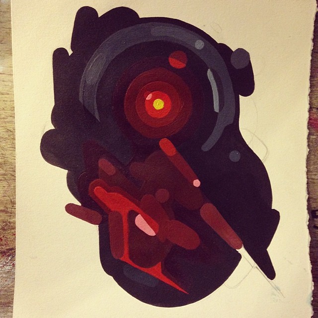 space odyssey 2001 A Space hal H.A.L. art artwork sci-fi science fiction Kubrick Stanley Kubrick Arthur C Clark shapes abstract impression acrylic