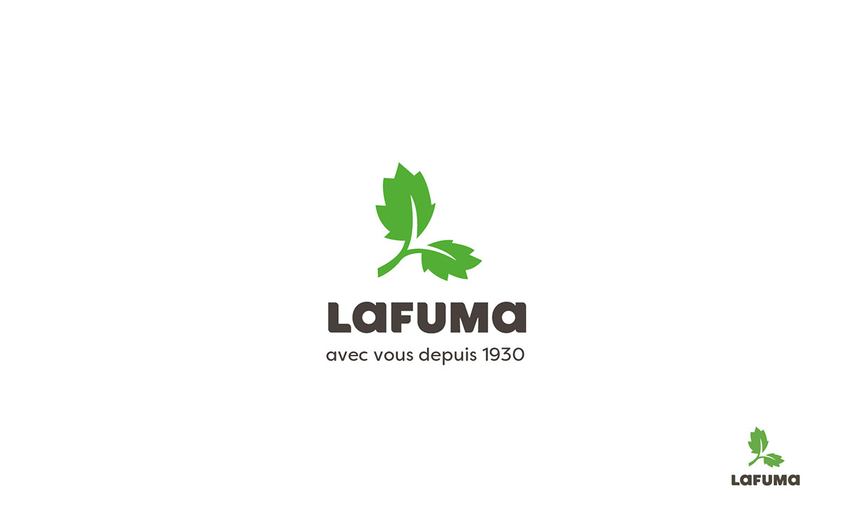 lafuma rebranding logo marque leaf brand Nature intuit lab  green stationnery