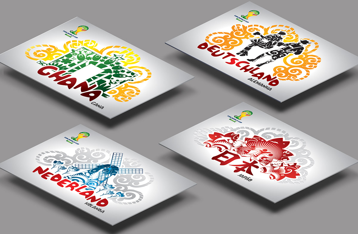 criação copa do mundo futebol Direção de arte design gráfico arte digital FIFA Brasil 2014 graphic design  brand identity