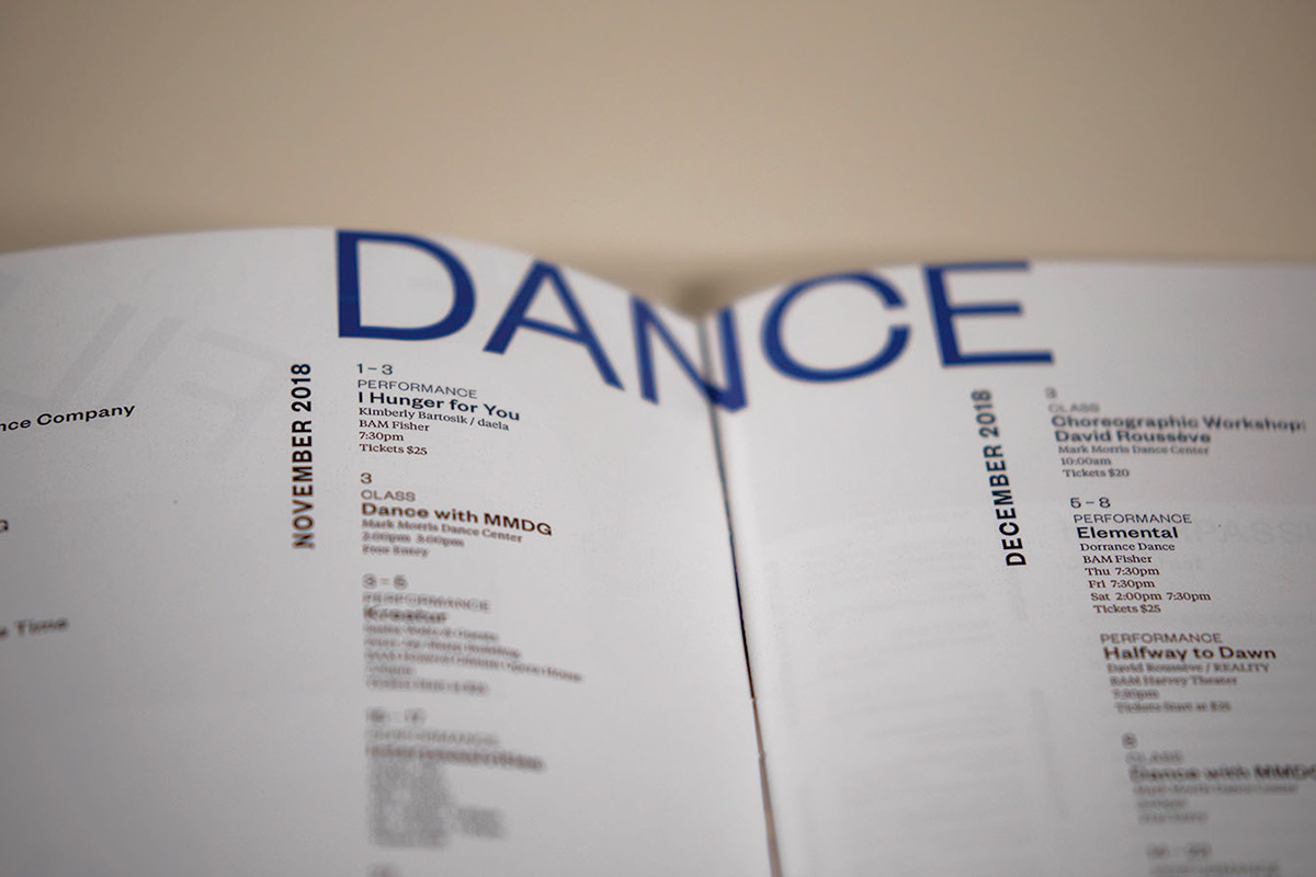 BAM Next Wave publication design DANCE   theater  graphic design 