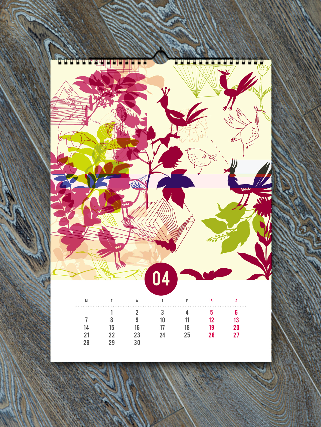 calendar Calendar 2014 owl forest wood ornament pattern winter spring summer autumn Space  cosmos Flowers rabbit