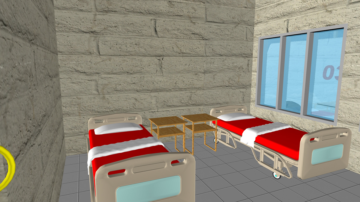 MAX cad rendering materials building ambulance environment