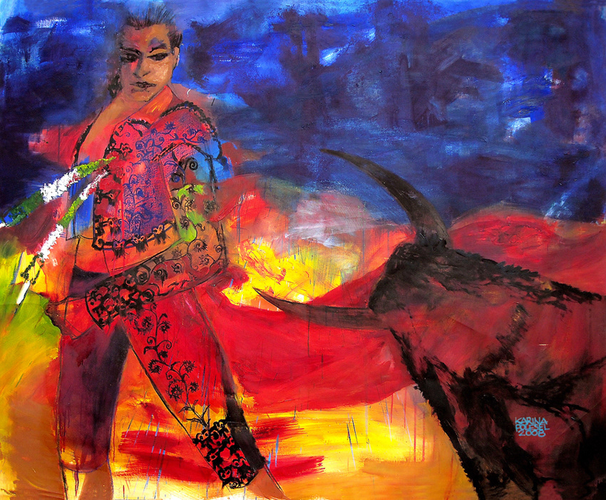colorful bulls visualart contemporaryart Abolition   Oil Painting Couleur affiche concept art art