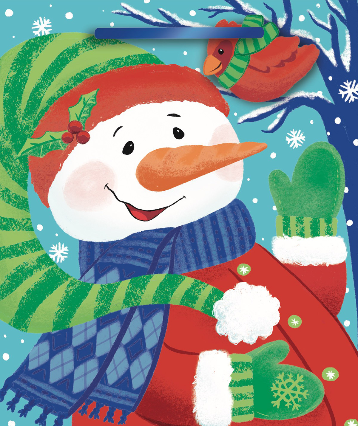 Christmas Bag christmas illustration christmas Tree commercial illustration gift bag Holiday Design reindeer santa snowman woodland christmas