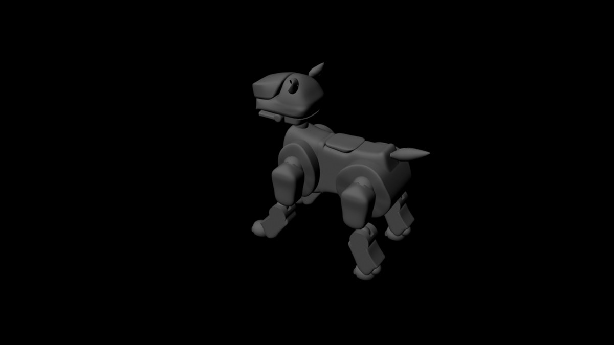 aibo robot dog  3d model game design 