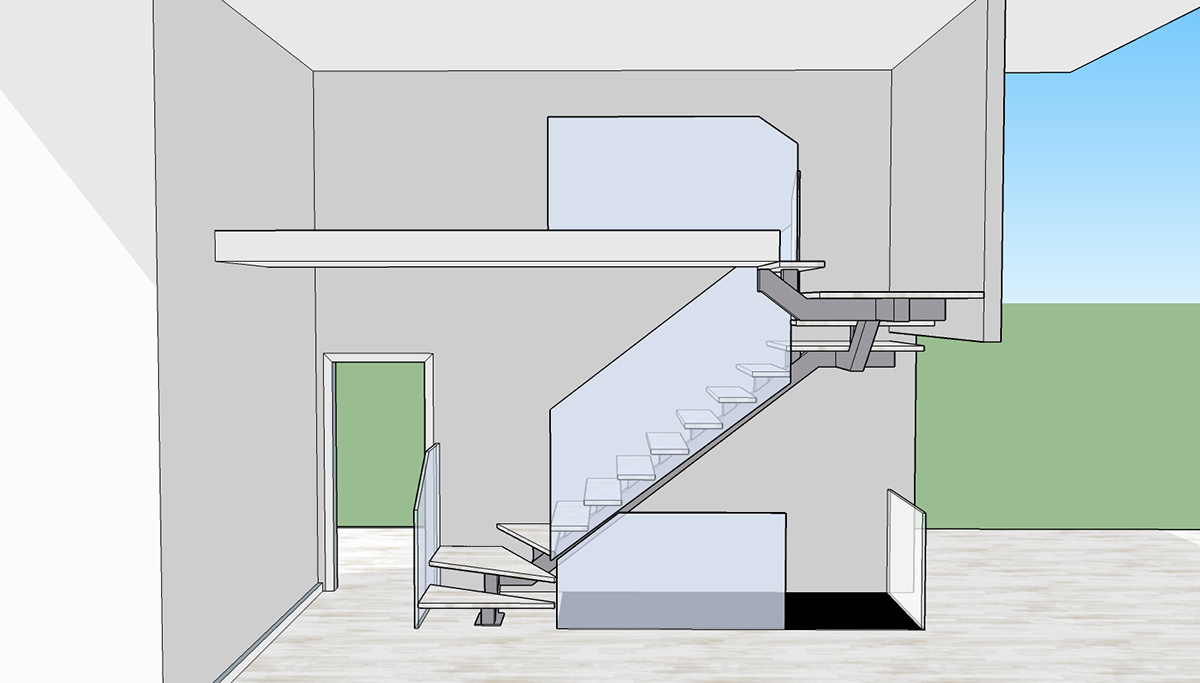 stairs design interior SketchUP modelisation 3D residential