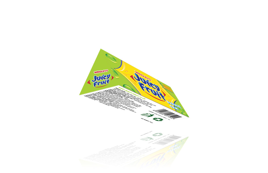 Juicy Fruit Packaging gum bubble triangleBoxes Wrigley