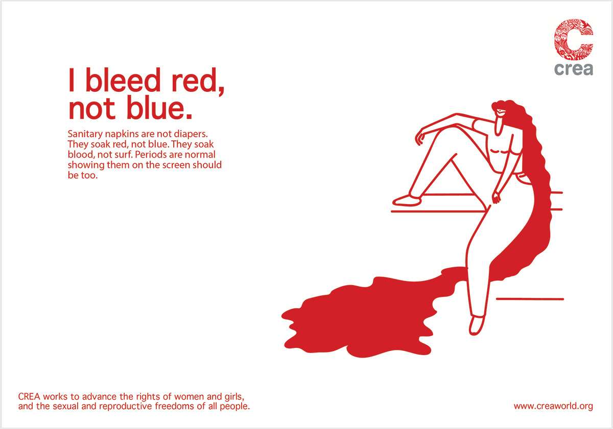 crea I Bleed red menstruation periods red blood women campaign period art taboo