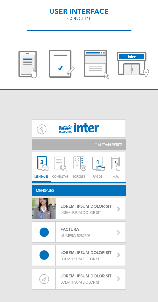 flat design corporative app mobile user interface design