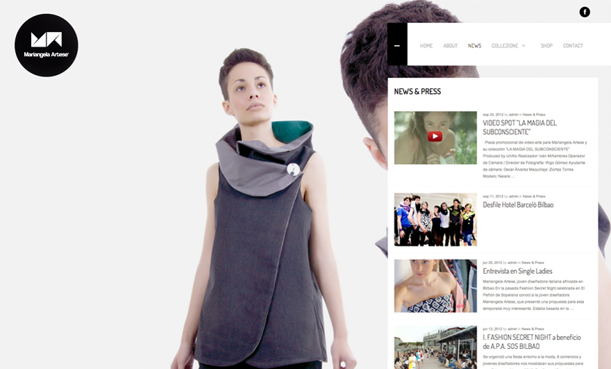 moda Clothing identity brand Mariangela Artese Web bussines cards Catalogue