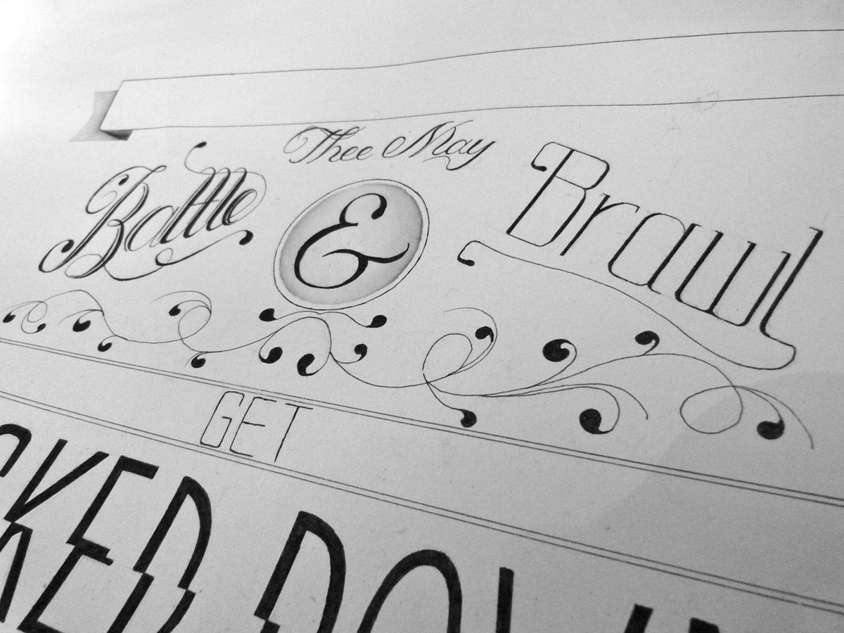 typography   hand drawn battle story illustrate