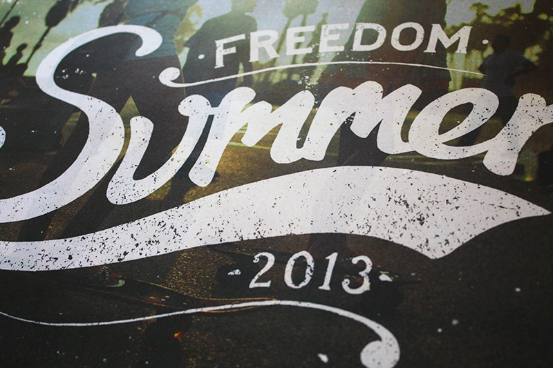 summer freedom poster lettering letters vintage texture sketch Marker brush ink