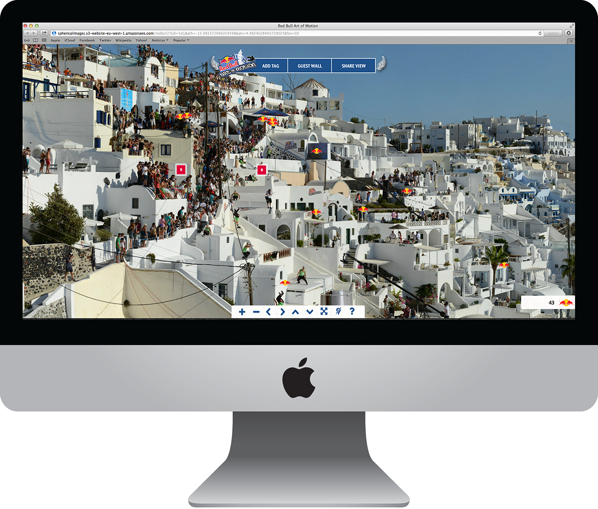 Webdesign RedBull PanoTag gigapixel panorama tag Greece santorini ArtofMotion parkour freestyle