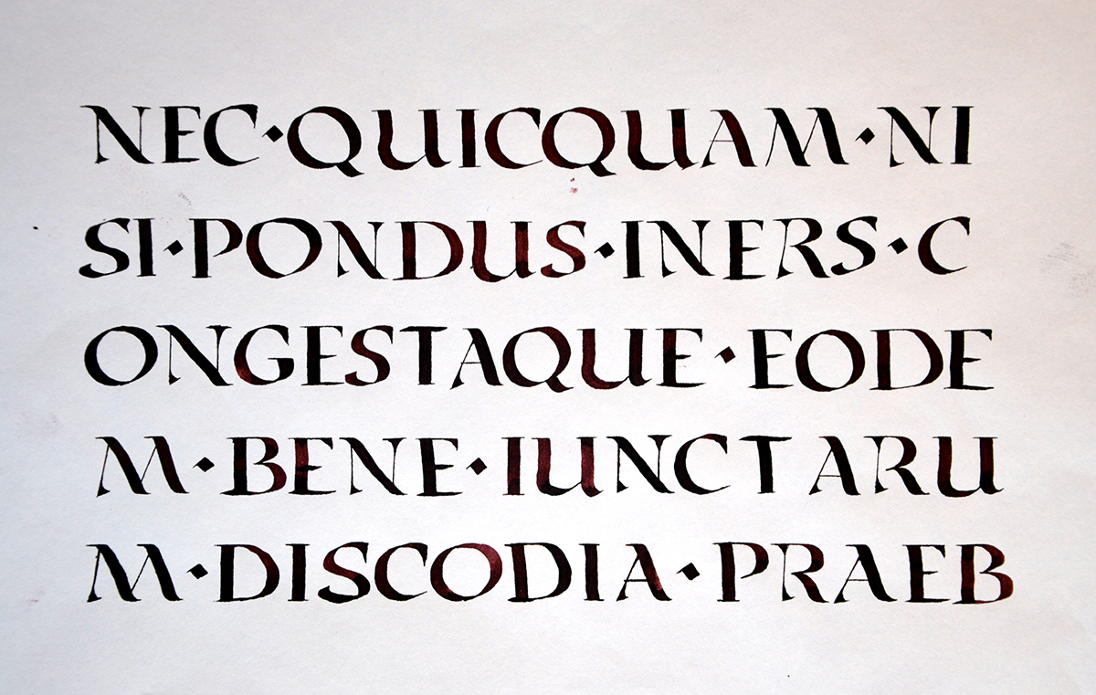 gothique textura gothic ink quadrata rustica calligraphie letter anglaise english modern