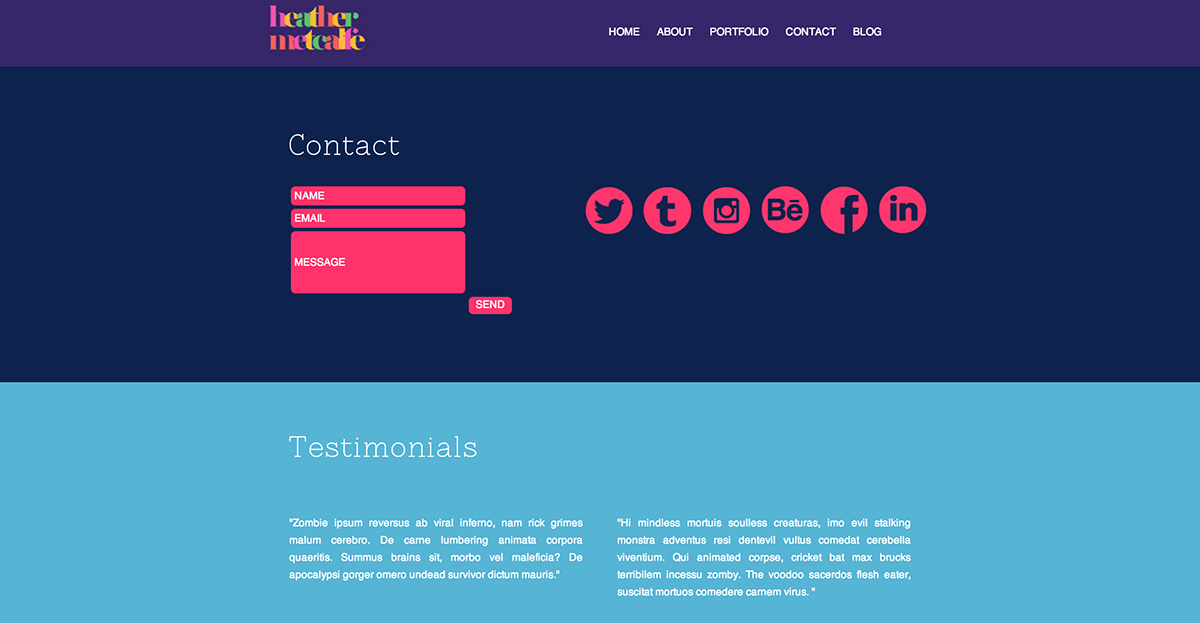 Web design portfolio Website heathermariemetcalfe