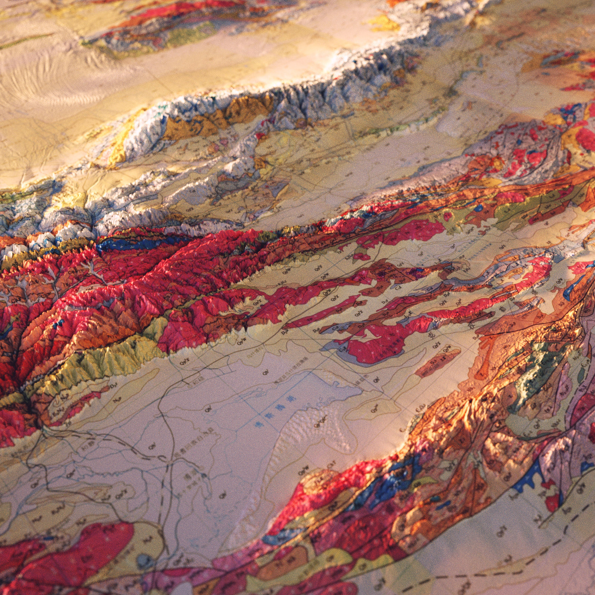 3dmap china displacement geology GIS maps
