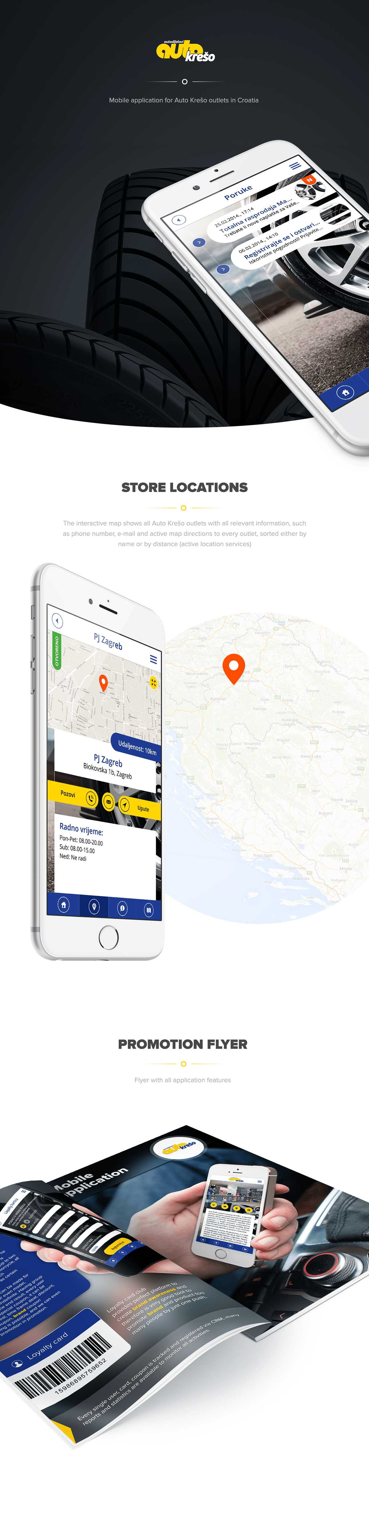 mobile app application car loyalty brochure flyer locations map