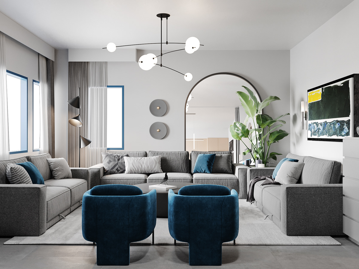 studio couch apartment FLOOR 3D visualization Render architecture design Graphic Designer