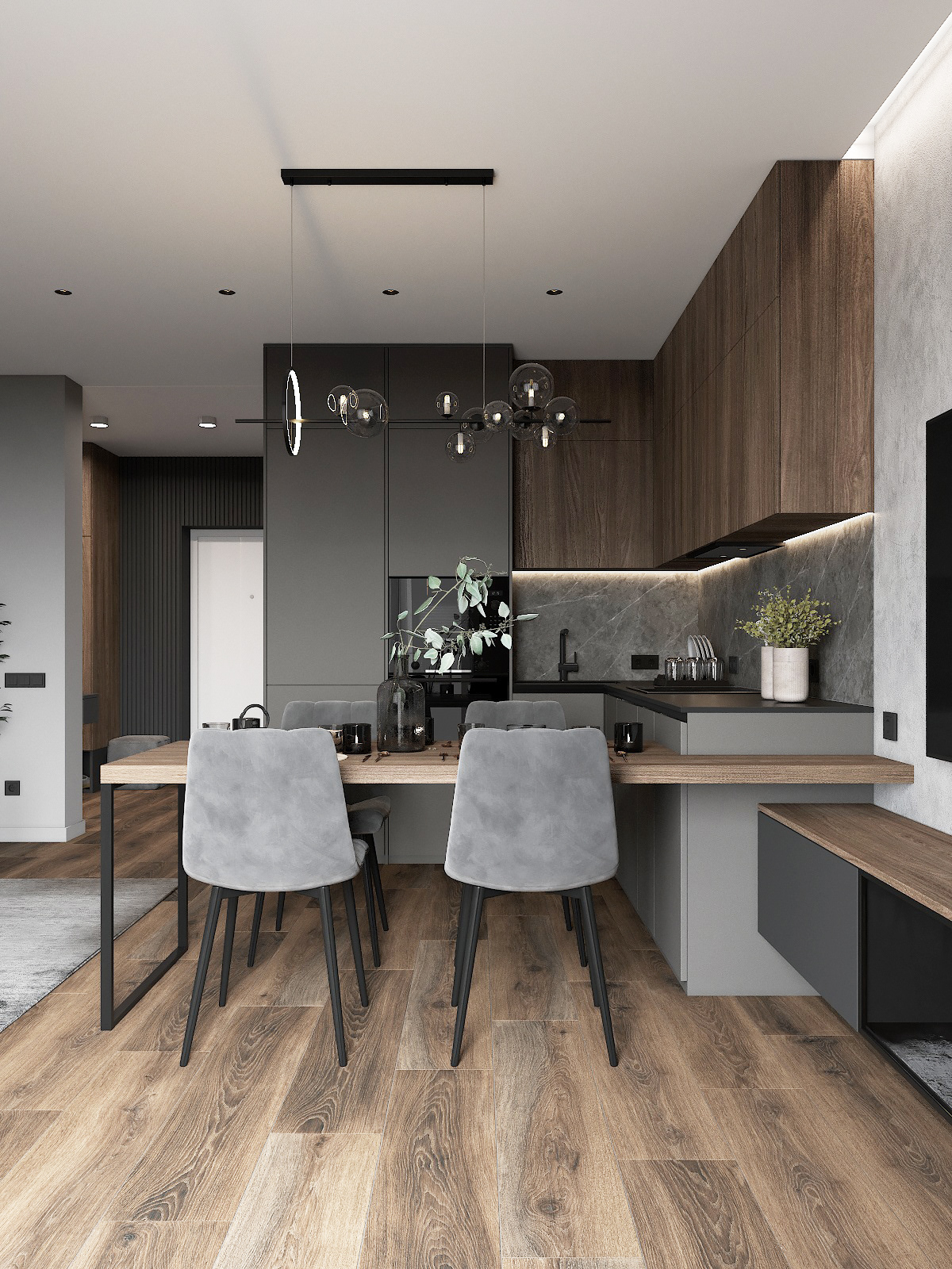 design Interior interior design  kitchen living room visualization гостиная   дизайн кухни-гостиной кухня кухня-гостиная