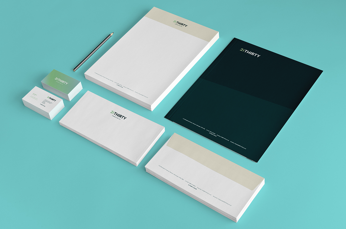 identity Stationery corporate eco friendly 21thirty brand green law consultancy business card letterhead
