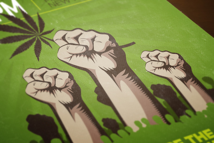 cannabis march revolution malta leaf marijuana protest fist poster Website