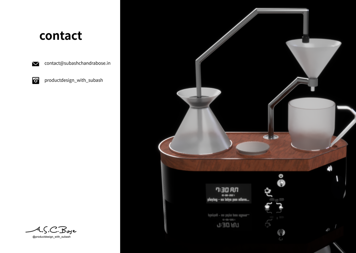 3D 3d modeling alarm Alarm clock Coffee coffeemaker fusion 360 industrialdesign productdesign rendering