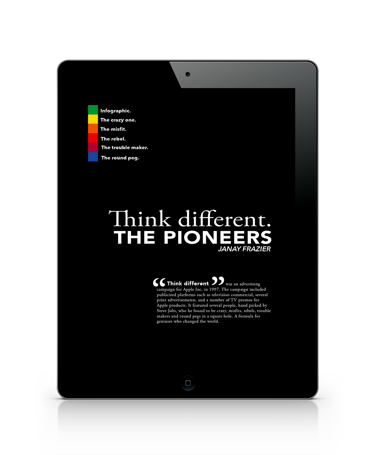 InDesign photoshop iPad Mockup Steve Jobs apple ILLUSTRATION  Layout Technology design