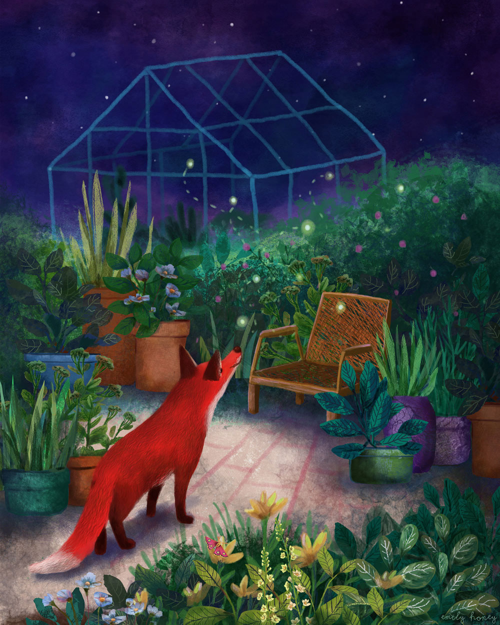 FOX Nature Colourful  narrative wellbeing gardens green plants Character butterflies