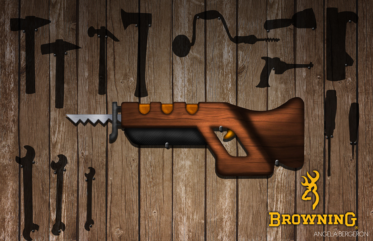 sawzall browning sketching brand shotgun ideation concepts Brandboard Cintiq industrialdesign productdesign