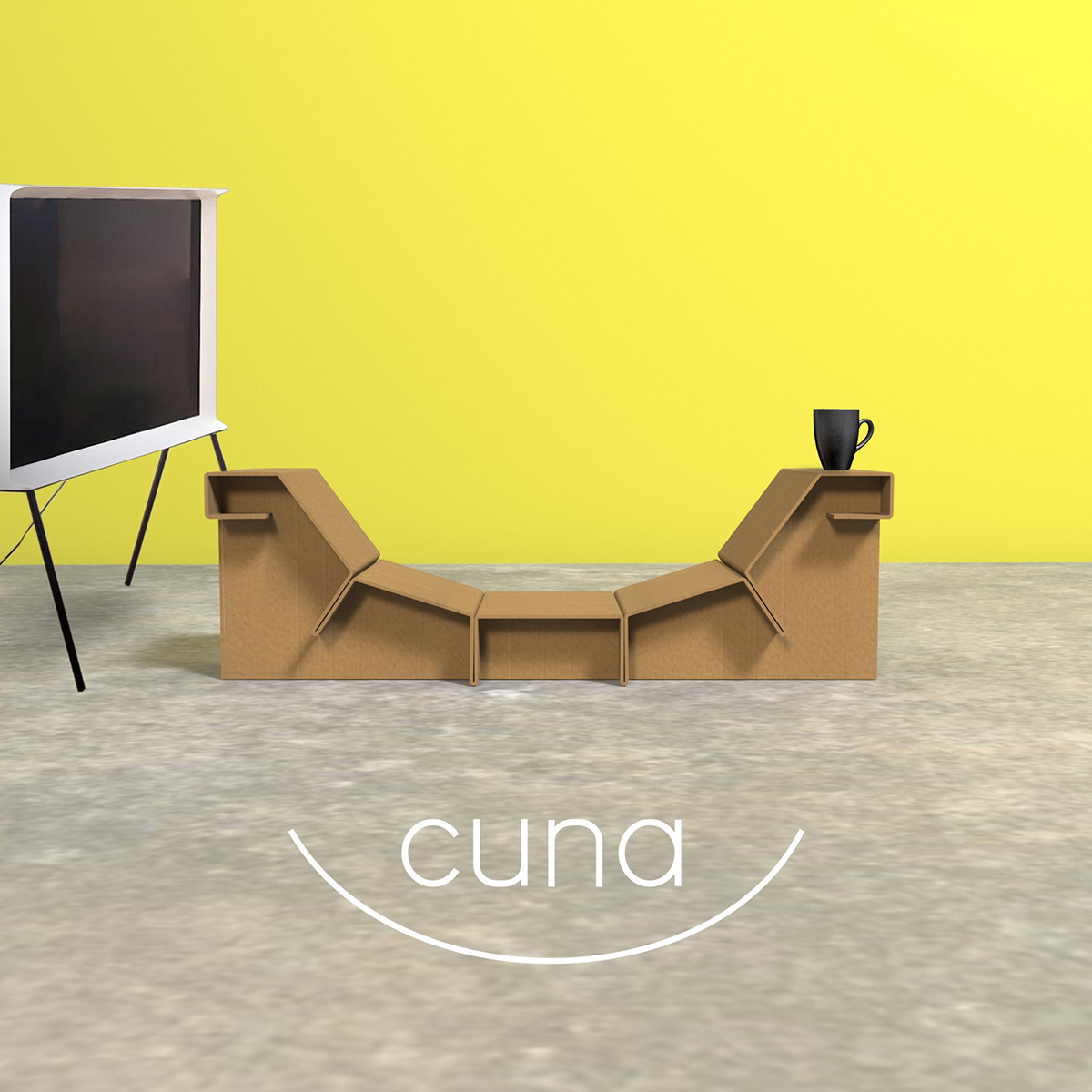 cardboard design furniture Lounge Chair Samsung Sustainability