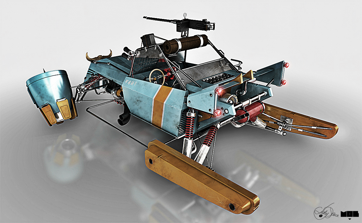 dune sled buggy apocalyptic 3D hover Vehicle Raider Mad Max Jet