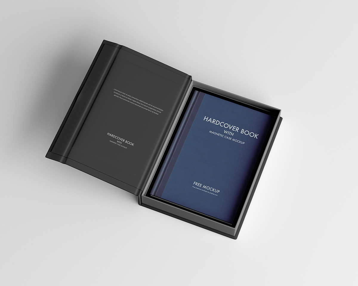 Free Hardcover Book With Magnetic Case Mockup On Behance