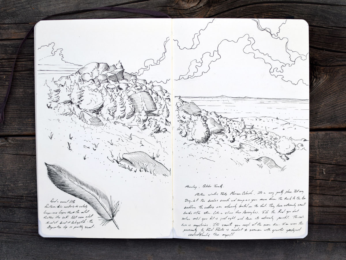sketchbook moleskine mountains landscapes Nature imagination dreams
