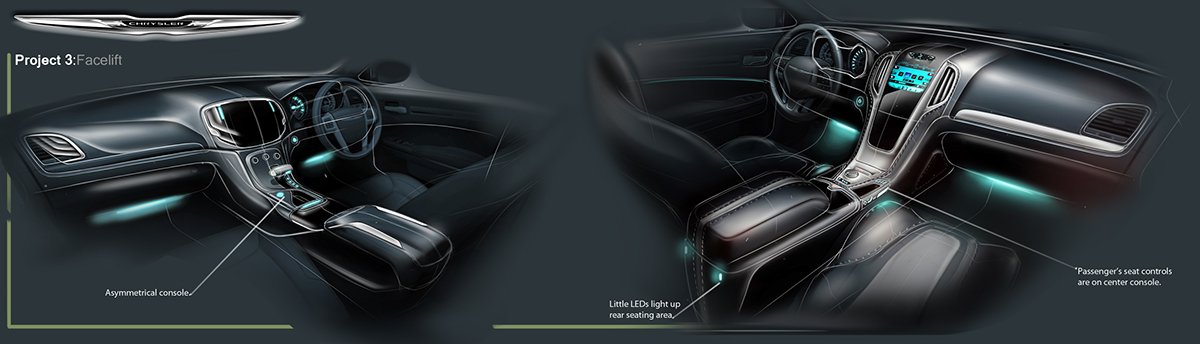 automotive   interiors ram Chrysler LLC  design internship concepts sketch
