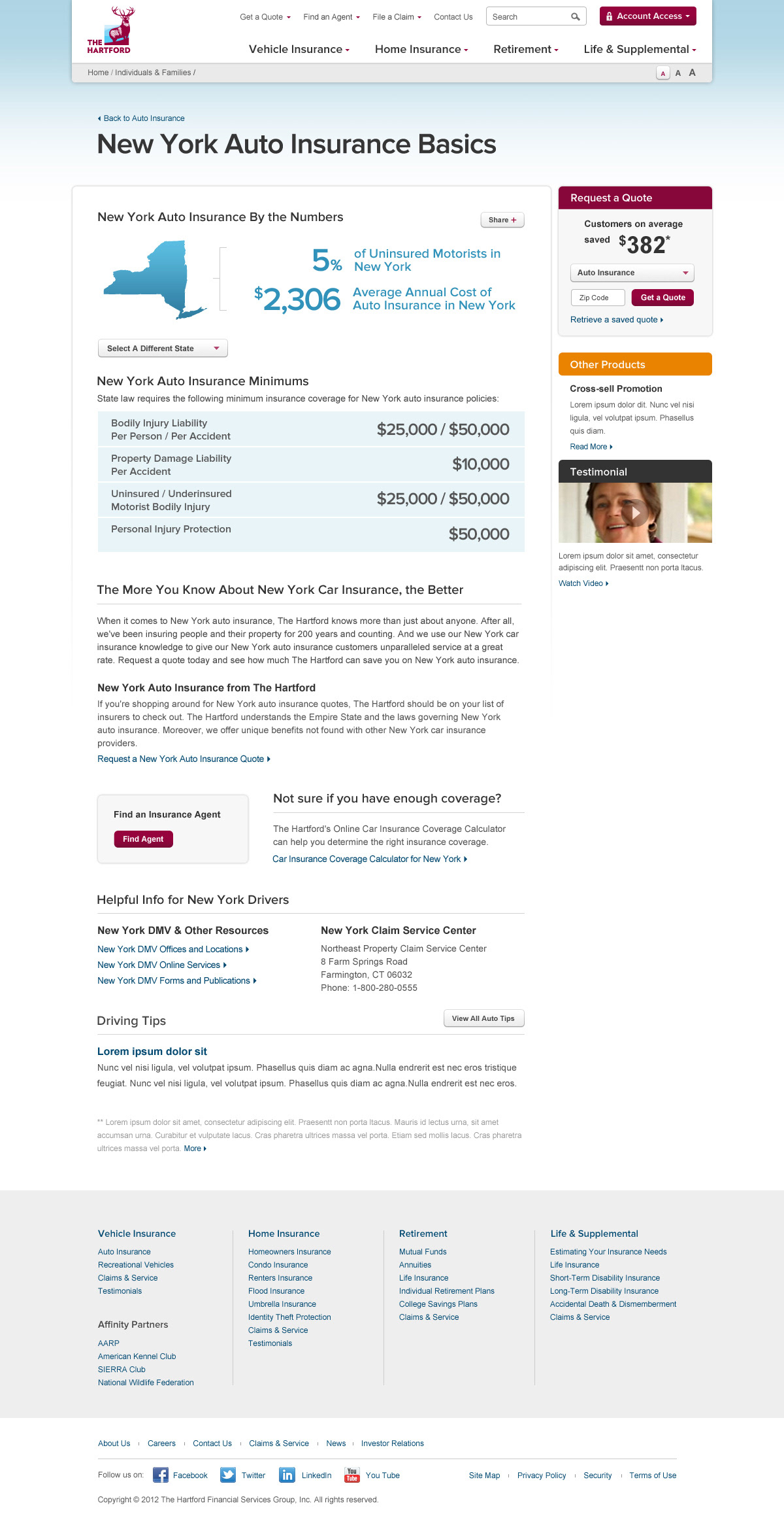 thehartford hartford insurance sitedesign Website