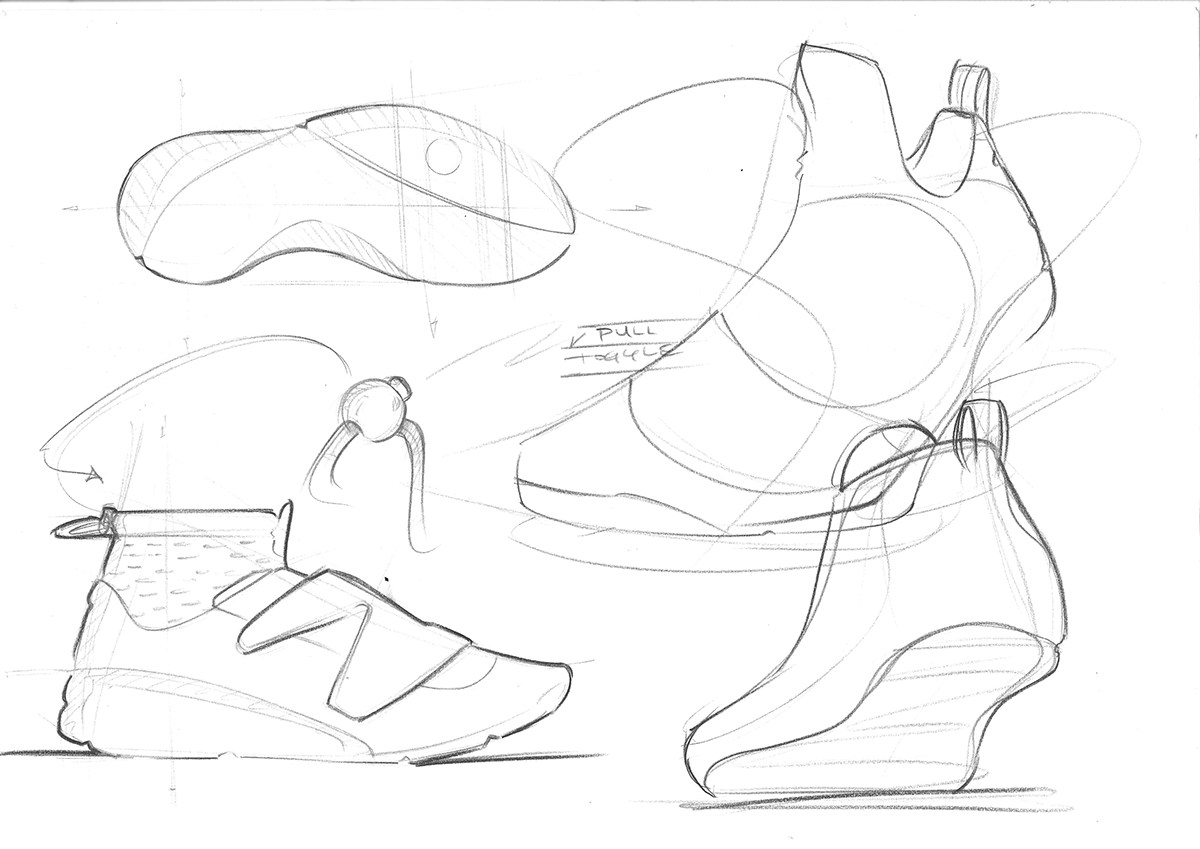 sketch sketchbook adidas Nike New Balance puma footwear design pencil shoes sketching Copic industrialdesign productdesign footwear design